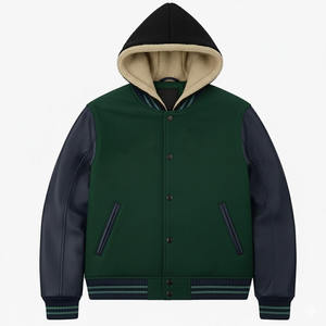 Veste universitaire d'hiver pour homme, veste matelassée élégante et confortable avec fermeture éclair sur le devant, col rond, service OEM, look moderne et tendance - Product Image 1