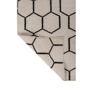 พรมขนสัตว์ทอลายเรียบสีเทาและดำ รุ่น Indusbar ADPV-13002 ลายเรขาคณิต สำหรับห้องนั่งเล่น หนา 10 มม. เหมาะสำหรับวัยรุ่น - Product Image 5