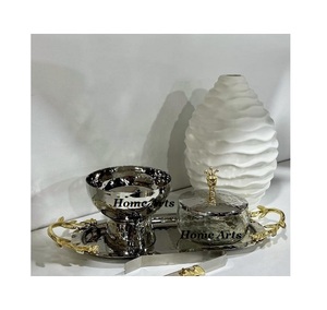 กล่องเก็บเครื่องเขียนทำจากแก้วสแตนเลสสีเงินมาบูชชาสำหรับใช้ทางศาสนาทำด้วยมือไม้อินเดีย - Product Image 1