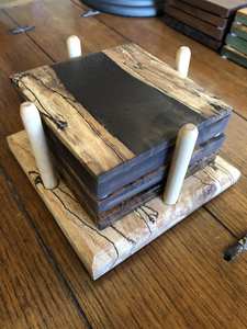 USER Posavasos de madera de nogal de resina para el hogar Deco Posavasos de madera de resina epoxi Posavasos de lujo personalizado para bebidas - Product Image 2