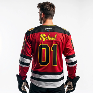 Camisetas de Hockey sobre Hielo Personalizadas de Alta Calidad, Sublimadas, de Sarga, al por Mayor, con Costuras Superiores, Deportivas, 100% Poliéster, Ecológicas y Transpirables - Product Image 4