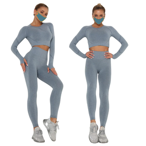 Élégant Slim Fit Plaid Motif Sportswear Respirant Sans Couture Workout Fitness Yoga Shorts et Tops Outfit Sets Nouvelle Arrivée - Product Image 6