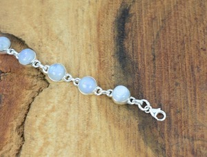 Women's Boho Style Silver 925 Sterling Handmade Tennis <b>Bracelet</b> Trending <b>Moonstone</b> Gemstone Jewelry Gift - Product Image 3
