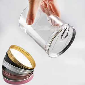 Frascos transparentes de plástico OEM ODM 2024 para almacenar alimentos con fácil apertura, lata de extracción de anillo para alimentos, dulces, nueces, alimentos secos, marca Pavico - Product Image 1
