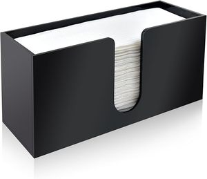 High Quality Black Acrylic Napkin Dispenser and Multifold Trifold Towel <b>Holder</b> Metal <b>Tissue</b> Box for <b>Kitchen</b> & Bathroom - Product Image 1
