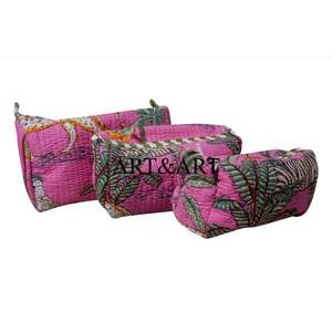 New Stylish Eco-Friendly 3-Piece for <b>Quilted</b> Fabric Zipper for Pouch Set (S/M/L) Durable Portable Travel Organizer - Product Image 3