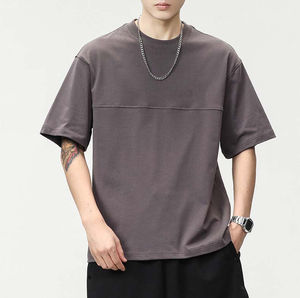 Vente en gros de nouveaux vêtements décontractés d'été pour hommes T-shirt ample à manches courtes à séchage rapide avec logo personnalisable coupe régulière motif solide - Product Image 4