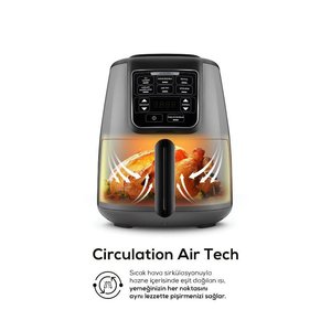 Karaca Air Pro Cook 3 in 1 XL cucina casalinga, tostatura, Airfryer spazio grigio per 4 persone