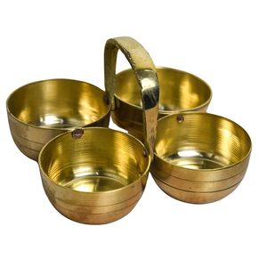 ทองเหลือง Puja roli Chawla kumkum ถ้วยใส่รองเท้าแตะขมิ้นสำหรับใช้ในวัด & บ้าน - Product Image 5
