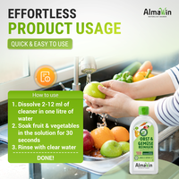 AlmaWin Export Groente- en Fruitreiniger 500ml Voor het reinigen van gladde vruchten Biologisch reinigingsmiddel Baby
