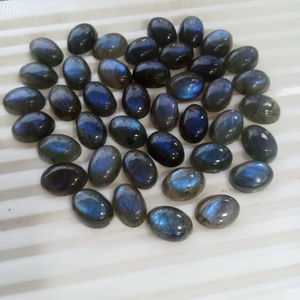 Pierre précieuse cabochon en labradorite naturelle de forme ovale, lisse et brillante, de haute qualité, en vrac, pour bijoux de mariage, sculpture - Product Image 4