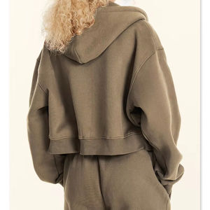 Vêtements de sport de course en polaire de haute qualité personnalisés, veste à capuche zippée, pantalons de survêtement, ensemble de 2 pièces, survêtements pour femmes - Product Image 6