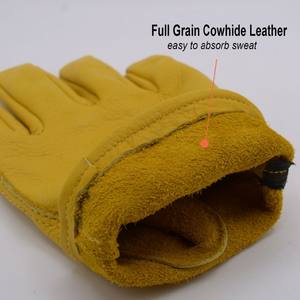 Premium Full Grain Cowhide Palm Back Leather Anti-Chemical Anti-Static Durable Work <b>Ladies</b> <b>Gardening</b> <b>Gloves</b> - Product Image 4