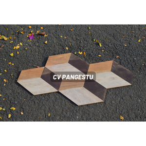 แผ่นผนังไม้สักธรรมชาติ 3 มิติ สไตล์โมเดิร์น ทำจากไม้รีไซเคิล งานแฮนด์เมด ดูดซับเสียงได้ดี ลายเรขาคณิต ตกแต่งห้องนั่งเล่น - Product Image 3