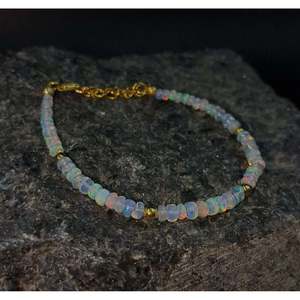 Ethiopian <b>Opal</b> Beaded <b>Bracelet</b> 18K Gold Filled with Garnet Amethyst Quartz Pearl Gift Charm <b>Bracelet</b> - Product Image 4