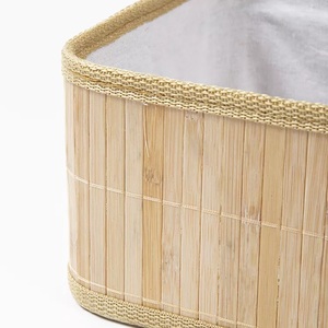 Thiết lập <span class=keywords><strong>3</strong></span> kích thước khác nhau tre lưu trữ hộp phong cách thanh lịch tre Giỏ Quà tặng hộp cơ bản trang điểm tổ chức - Product Image 4