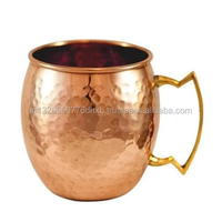 Mug Moscow Mule en Cuivre Martelé avec Couvercle en Acier Inoxydable, Vente en Gros Usine, Impression de Logo Personnalisable pour Fêtes à Domicile, Bars et Cadeaux