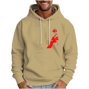 Sweat à capuche imprimé de poche 100% coton personnalisé pour hommes de grande taille Sweat à capuche imprimé confortable de BD - Product Image 6