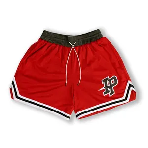 Pantalones Cortos de Baloncesto Rojos de Doble Capa de Poliéster 2026, Tela de Malla Gruesa, Uniforme de Baloncesto y Pantalones Cortos Unisex - Product Image 5