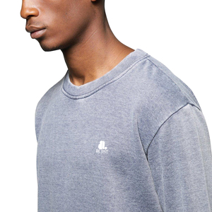 2026 nueva moda hombres cuello redondo pulóver 100% algodón transpirable peso pesado tejido de punto de gran tamaño Casual Vintage estampado - Product Image 3