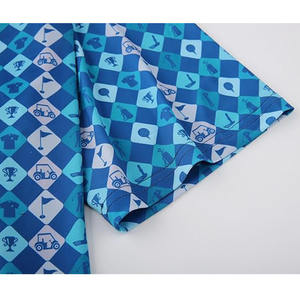 Golf transpirable de secado rápido para hombre para camisa con logotipo personalizado Spandex/Tela de punto de poliéster 180g estampado de sublimación de ajuste Regular - Product Image 5