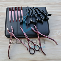 Vente d'usine - Pince à extensions de cheveux professionnelle de 6 pouces, or rose, en acier inoxydable de qualité chirurgicale, outils et accessoires