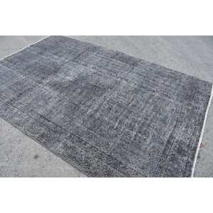 Alfombra de lana gris moderna de 6,3x9,6 pies, tejido plano turco, patrón de retazos, respaldo de látex para decoraciones de sala de estar - Product Image 4