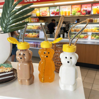 Vide réutilisable miel ours paille tasses jus ours bouteille tasse à boire 8 onces thérapie Sippy bouteilles pour l'alimentation formation