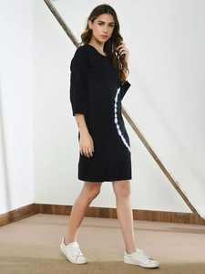 Nouveautés été Boho robe mi-longue pour femmes manches 3/4 taille naturelle tissé écologique lavable Tie Dye Techniques - Product Image 4