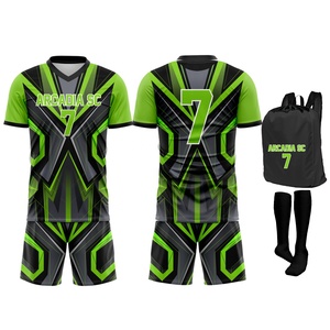 Custom High Quality Stretch Breathable 100% Polyester Solid Short Crew Neck <b>Soccer</b> Uniforms Team Jerseys Digital Print - Product Image 3