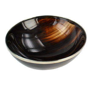 2025 bol à salade de luxe en corne de buffle fait à la main et poli style de conception décorative durable et lavable au lave-vaisselle - Product Image 1
