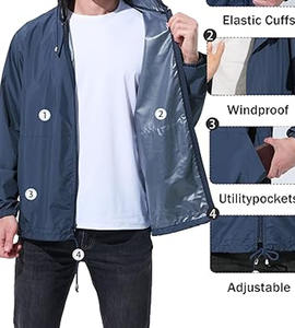Ropa al aire libre Chaquetas de lluvia impermeables Hombres Chaqueta cortavientos con capucha transpirable personalizada cargada por Dress Sports - Product Image 5