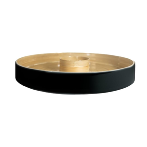 Europe Style Round Spun Bamboo <b>Chip</b> Dip Serving <b>Tray</b> Lacquered Food Grade BPA Free Wholesale Vietnam Factory for Kitchen Use - Product Image 3