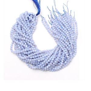 Collier en cristal naturel, perles lisses en dentelle bleue, pierre rouge polie, bijoux, brin lâche, grossiste en pierres précieuses pour la guérison - Product Image 1