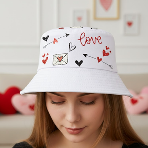 Sombreros de Pescador Ajustables de Mezclilla/Corduroy para el Día de San Valentín 2026, con Motivos Bordados de Lentejuelas y Diseño Moderno, Novedades para Adultos - Product Image 1