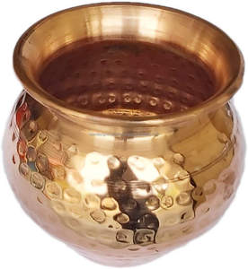 Kalash Lota en cuivre indien fait à la main pour les festivals et les ustensiles de puja martelés par tradition - Product Image 3