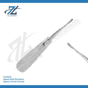 High Quality 3.0 mm Curved Stainless Steel <b>Dental</b> Root Elevator Manual Teeth Extraction <b>Tool</b> German Technology Made in Pakistan - Product Image 2