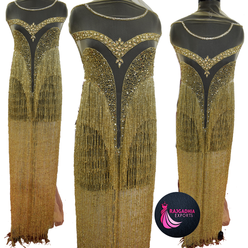 embroidered dress panel fabric