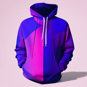 Nouvelle mode sweat à capuche imprimé 3D violet hommes Y2k vêtements femmes sweat décontracté enfants vêtements de sport amples automne rue Hip Hop vêtements - Product Image 3