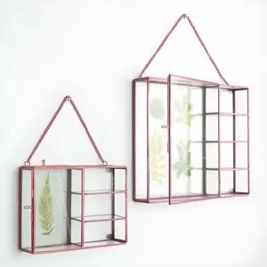 壁挂装饰金属框玻璃相框，用于压花和树叶创意设计，带侧架