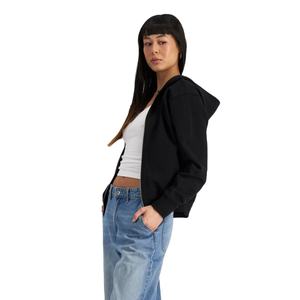 Women's <b>Crop</b> Zipper <b>Hoodie</b> Spring Ladies Black <b>Zip</b> <b>Up</b> <b>Crop</b> Hoodies For Women Streetwear Blank Sweatshirts For Ladies - Product Image 2