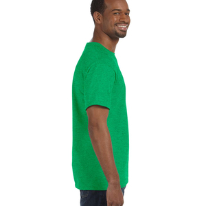 Camisetas de cuello redondo de algodón pesado de manga corta para hombre 220 Gsm algodón Color verde con patrón impreso camiseta - Product Image 2