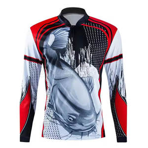 Chemise zippée de pêche respirante 100% polyester, tissu doux au toucher, coupe confortable, UPF 50, utilisation en extérieur - Product Image 2