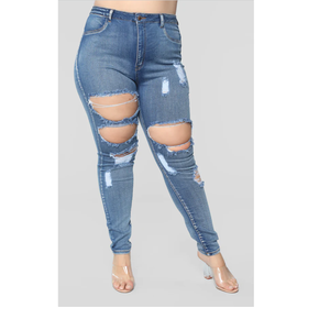 Fabrication directe d'usine, jeans en denim taille haute pour femmes, jeans déchirés, respirants, jeans tendance pour femmes, exportés par un fournisseur du Bangladesh - Product Image 4