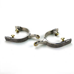 Éperons de cheval en acier inoxydable de qualité supérieure, accessoires d'équitation avec engrenage en laiton pour hommes, pour le cordeau de cheval - Product Image 6