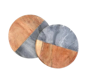 Ensemble de 4 sous-verres à café Design de luxe 2025 sous-verres en bois Top vente accessoires de décoration de Table en bois et pierre prix de gros - Product Image 4