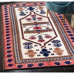 Tapis turc imprimé en 3D à motif kilim oriental, décoration de salon, tapis doux non tissé - Product Image 3