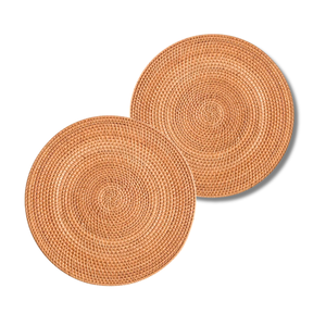 PLAQUETTES DE CHARGEMENT EN ROTIN Tissées à la main durables de qualité supérieure Sets de table en rotin de mariage résistants à la chaleur - Product Image 1