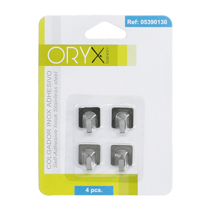 โอริกซ์ไม้แขวนเสื้อสแตนเลสขนาดเล็ก (แพ็ค 4 ชิ้น) แบบมีกาวในตัว - Product Image 5