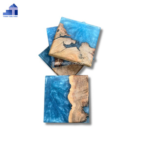 Juego de Posavasos de Madera con Resina Epoxi Azul Océano 2025, Venta Caliente, para Utensilios de Cocina, de Fabricante Vietnamita - Product Image 3